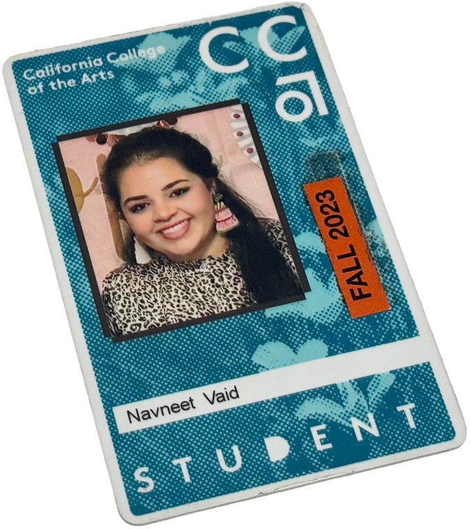 Navneet's California College of the Arts student ID card.