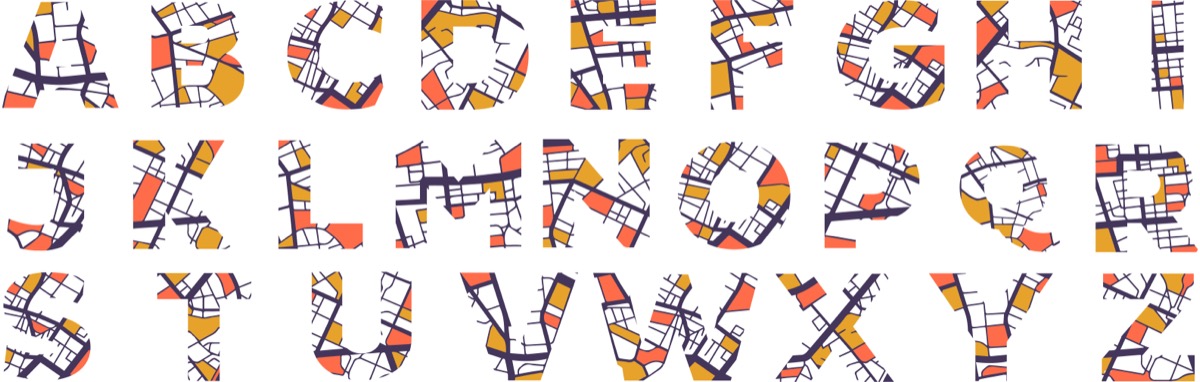 Custom typeface A–Z