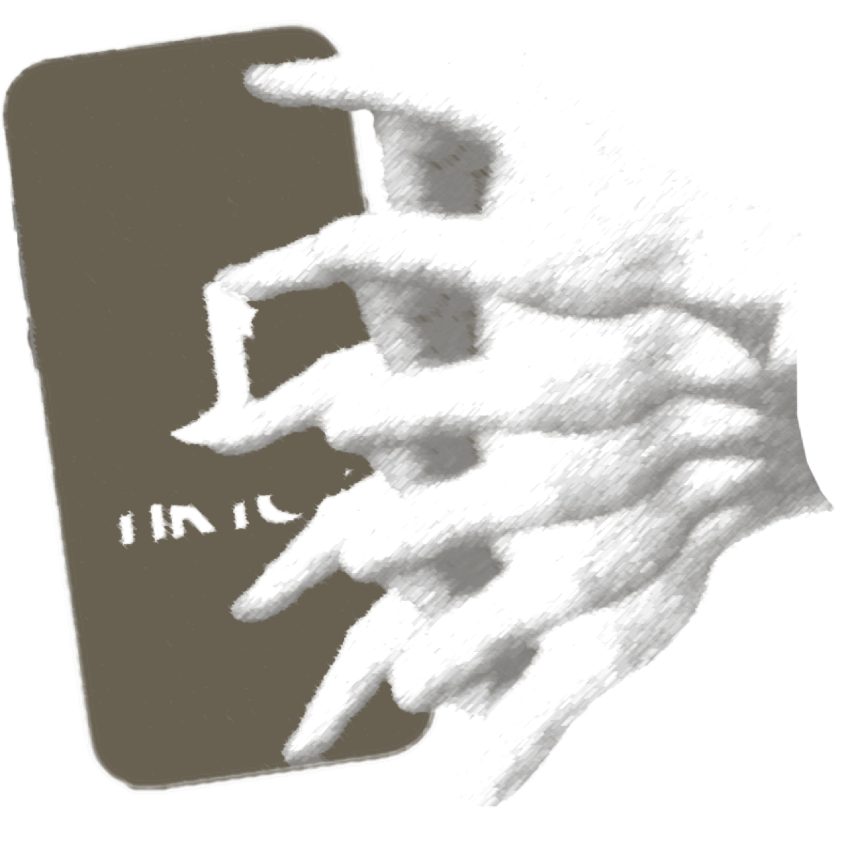Hand pulling a TikTok-style scroll out of a phone