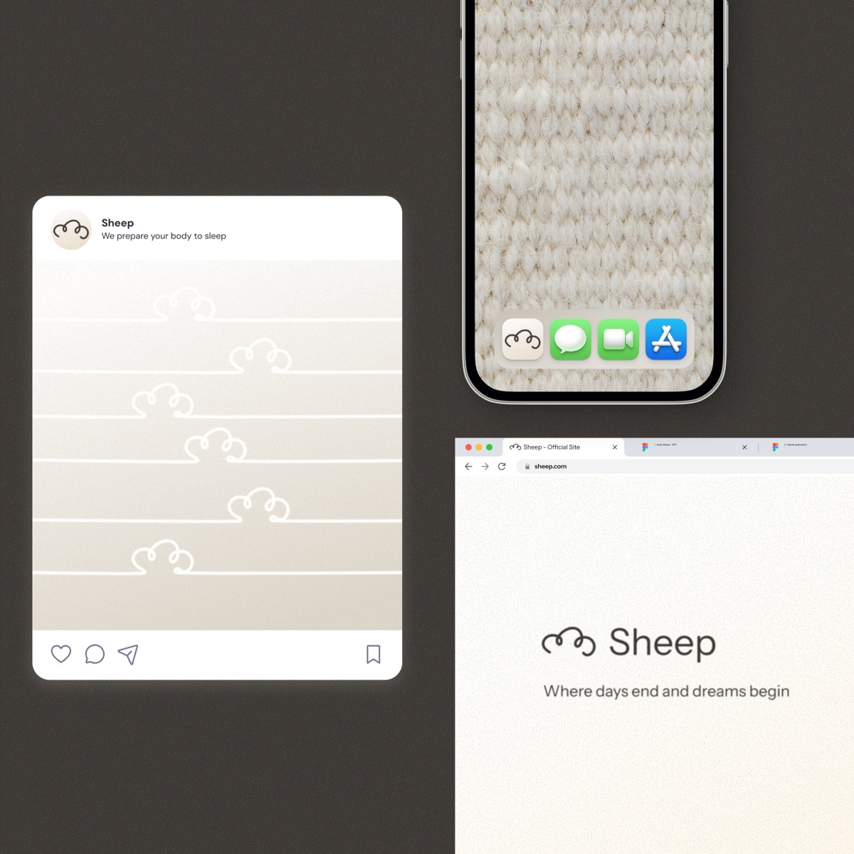 Social marketing: Instagram post, phone wallpaper, and website